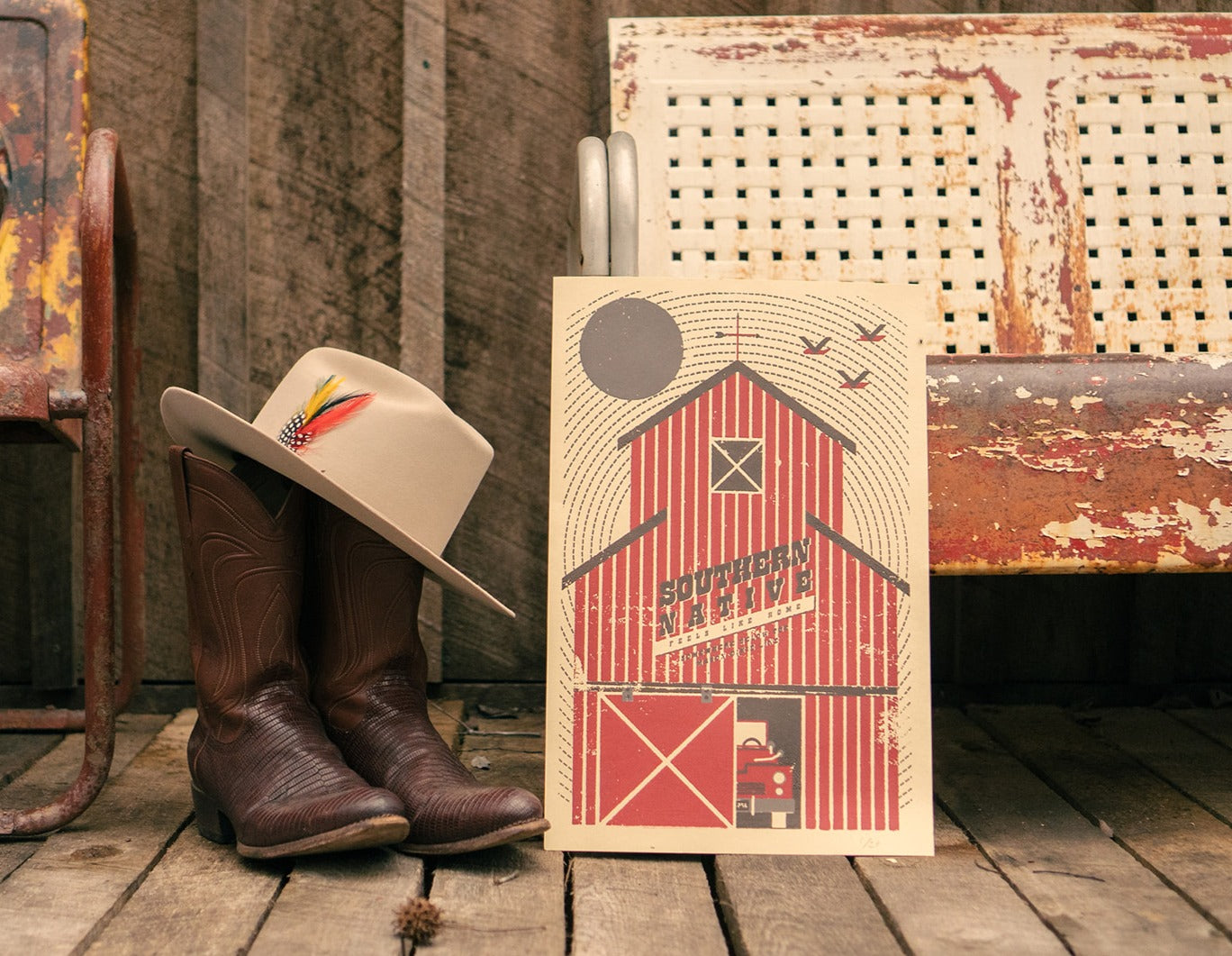 Feels Like Home Barn Poster