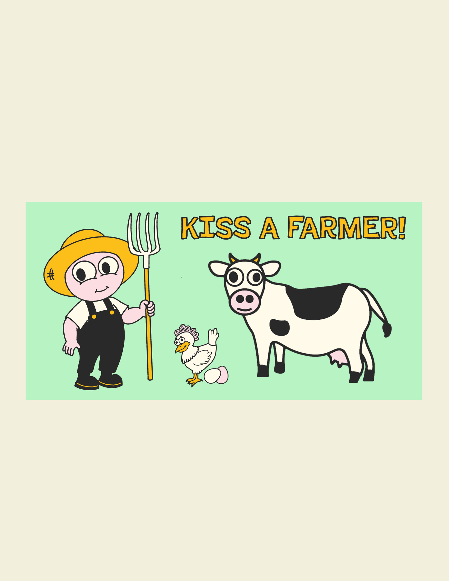 Kiss a Farmer Bumper Sticker