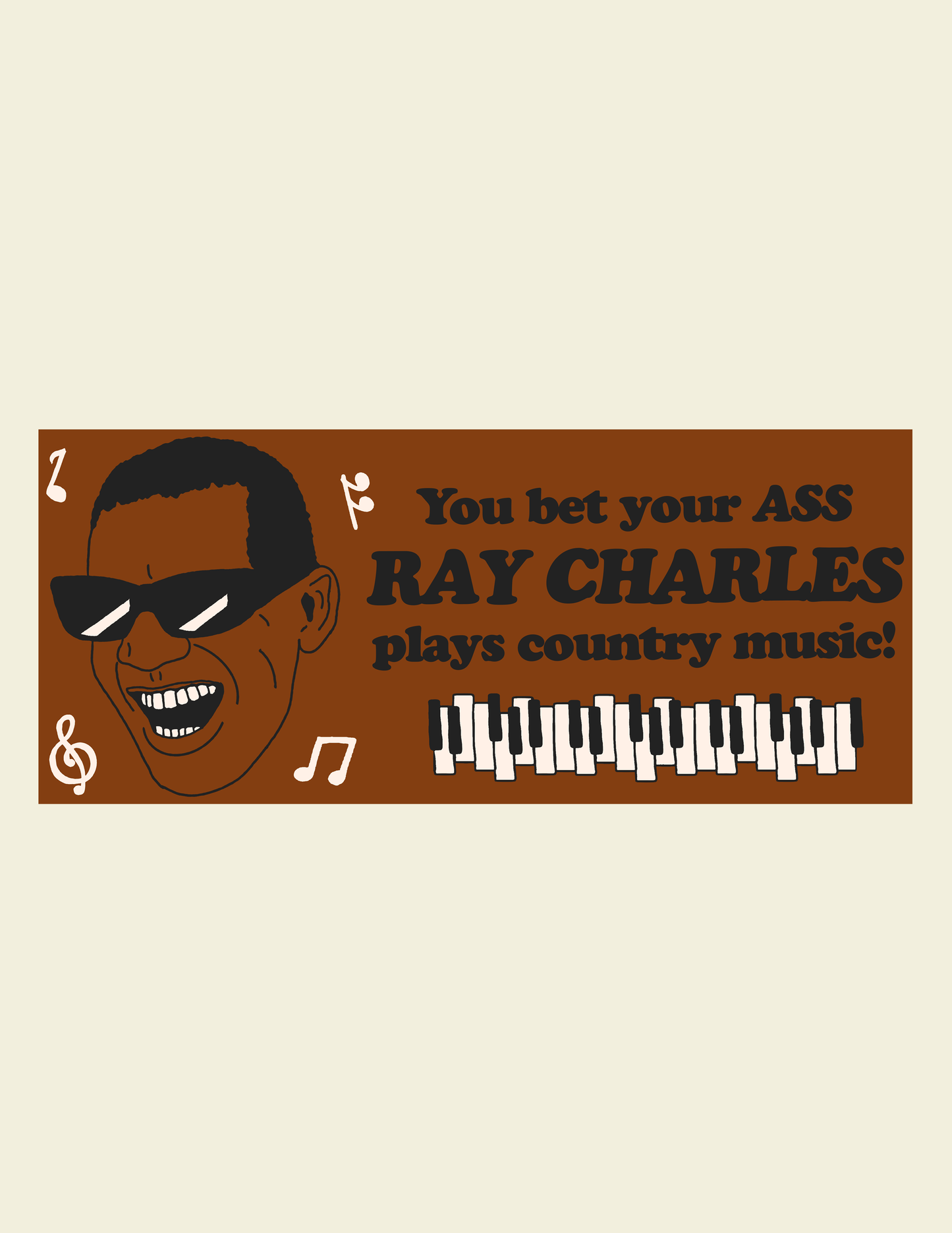 Ray Charles Plays Country Bumper Sticker